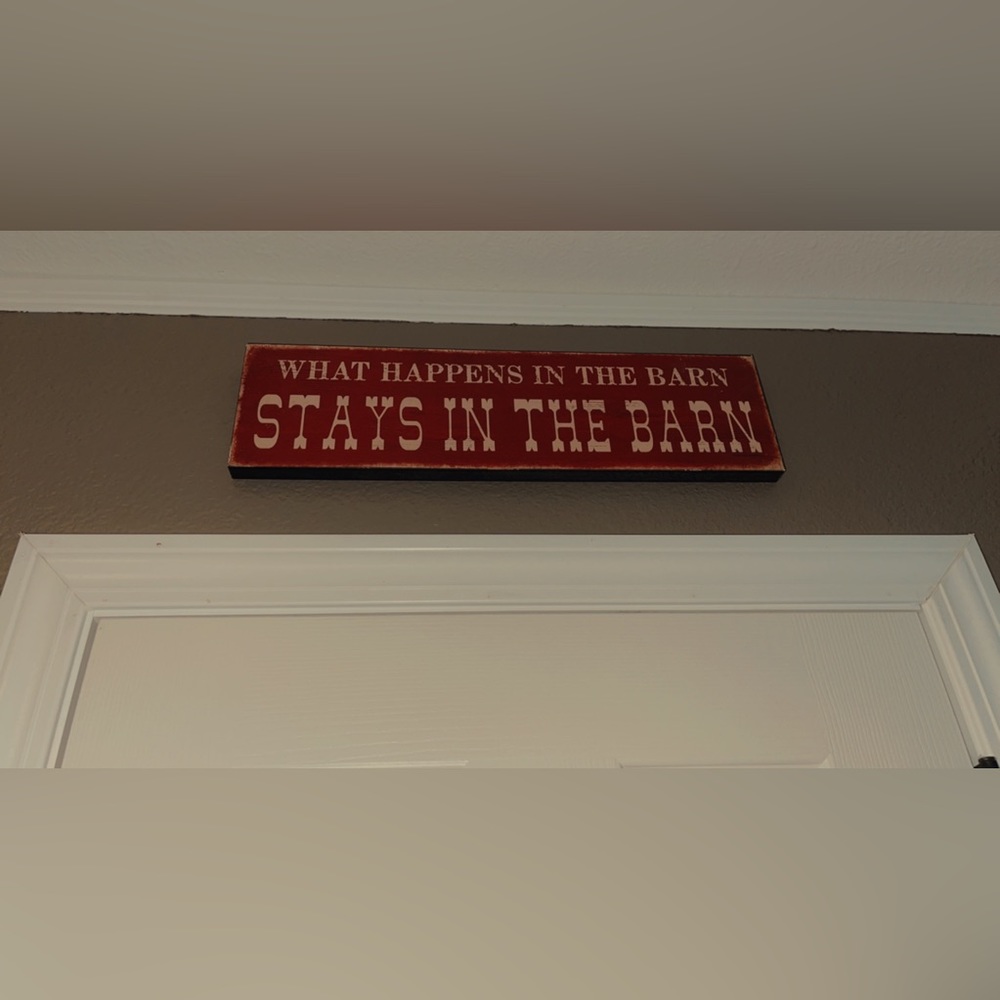 barn decor sign used in a nursery.